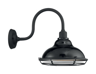 Newbridge One Light Outdoor Wall Mount in Gloss Black / Silver