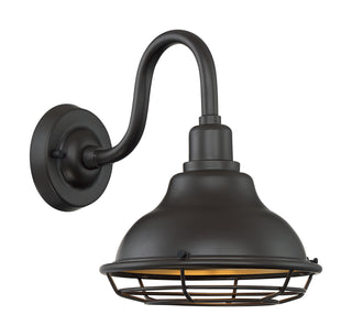 Newbridge One Light Outdoor Wall Mount in Dark Bronze / Gold