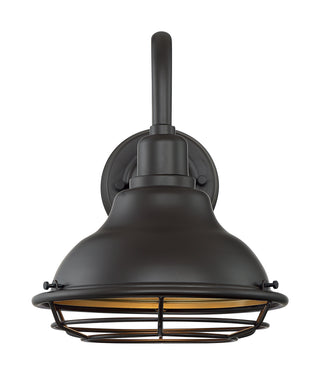 Newbridge One Light Outdoor Wall Mount in Dark Bronze / Gold