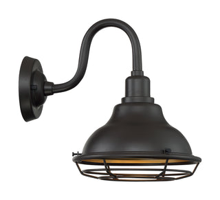 Newbridge One Light Outdoor Wall Mount in Dark Bronze / Gold