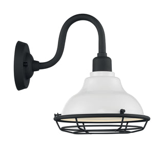 Newbridge One Light Outdoor Wall Mount in Gloss White / Textured Black