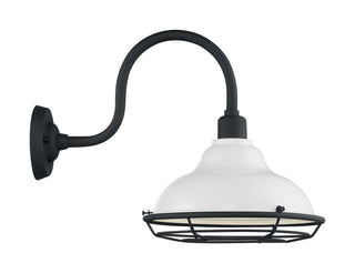 Newbridge One Light Outdoor Wall Mount in Gloss White / Textured Black