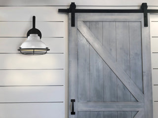 Newbridge One Light Outdoor Wall Mount in Gloss White / Textured Black