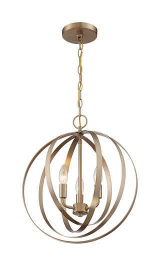 Pendleton Three Light Pendant in Burnished Brass