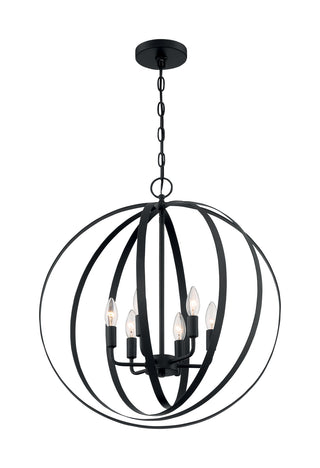 Pendleton Six Light Pendant in Matte Black