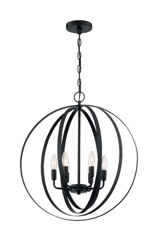 Pendleton Six Light Pendant in Matte Black
