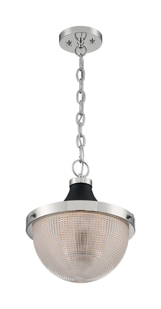 Nuvo Lighting - 60-7070 - One Light Pendant - Faro - Polished Nickel / Black Accents