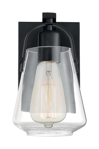 Skybridge One Light Vanity in Matte Black