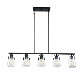Skybridge Five Light Island Pendant in Matte Black