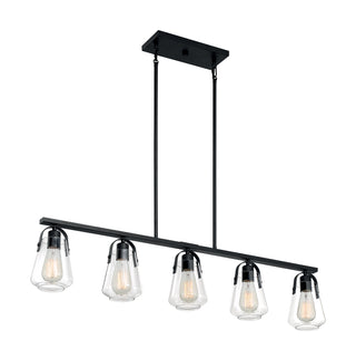 Skybridge Five Light Island Pendant in Matte Black