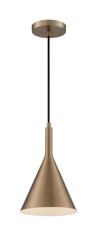 Lightcap One Light Pendant in Burnished Brass