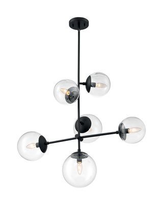 Sky Six Light Pendant in Matte Black