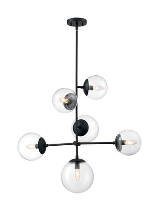 Sky Six Light Pendant in Matte Black