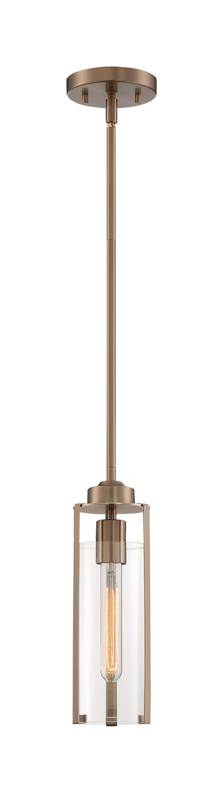 Marina One Light Mini Pendant in Burnished Brass