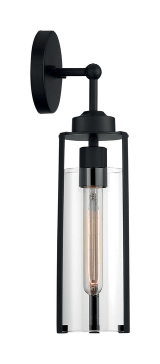 Marina One Light Wall Sconce in Matte Black
