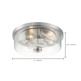 Sommerset Three Light Flush Mount in Brushed Nickel