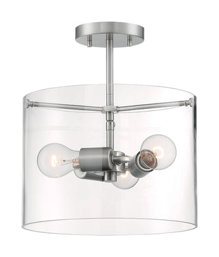 Sommerset Three Light Semi Flush Mount in Brushed Nickel