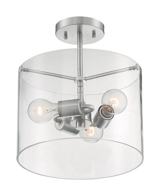 Nuvo Lighting - 60-7178 - Three Light Semi Flush Mount - Sommerset - Brushed Nickel