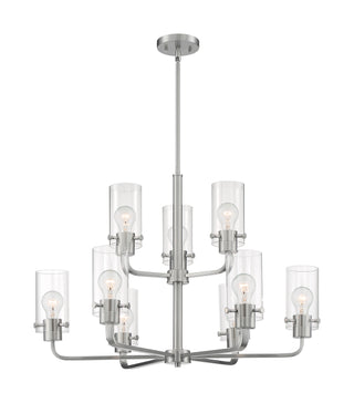 Sommerset Nine Light Chandelier in Brushed Nickel
