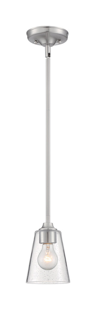 Bransel One Light Mini Pendant in Brushed Nickel