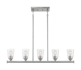 Bransel Five Light Island Pendant in Brushed Nickel