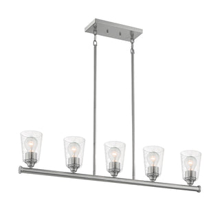 Bransel Five Light Island Pendant in Brushed Nickel