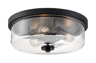 Sommerset Three Light Flush Mount in Matte Black