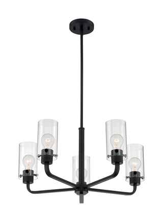 Sommerset Five Light Chandelier in Matte Black