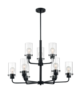 Sommerset Nine Light Chandelier in Matte Black
