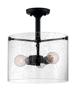 Bransel Three Light Semi Flush Mount in Matte Black
