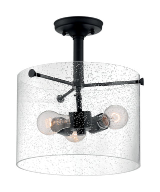 Bransel Three Light Semi Flush Mount in Matte Black
