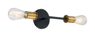 Ryder Two Light Vanity in Black / Brushed Brass