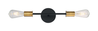 Ryder Two Light Vanity in Black / Brushed Brass