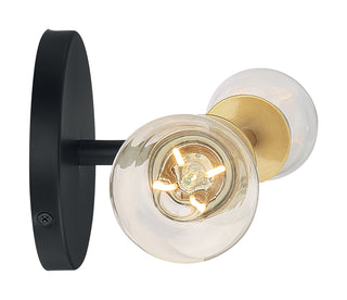 Ryder Two Light Vanity in Black / Brushed Brass