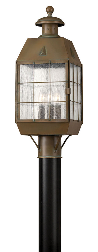 Hinkley - 2371AS - LED Post Top or Pier Mount Lantern - Nantucket - Aged Brass