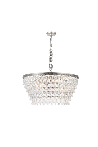 Elegant Lighting - 1219D28AS/RC - Six Light Chandelier - Nordic - Antique Silver