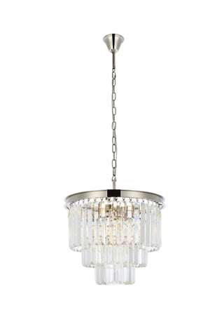 Elegant Lighting - 1231D20PN/RC - Nine Light Chandelier - Sydney - Polished nickel