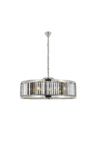 Elegant Lighting - 1233G43PN-SS/RC - Ten Light Chandelier - Chelsea - Polished nickel