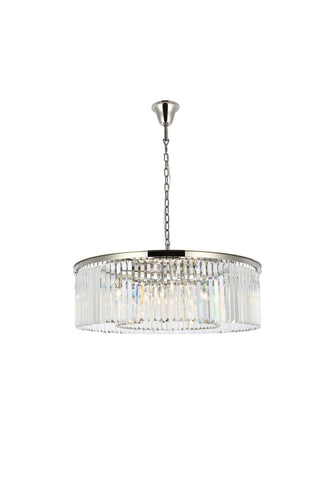 Elegant Lighting - 1238G43PN/RC - Ten Light Chandelier - Sydney - Polished nickel