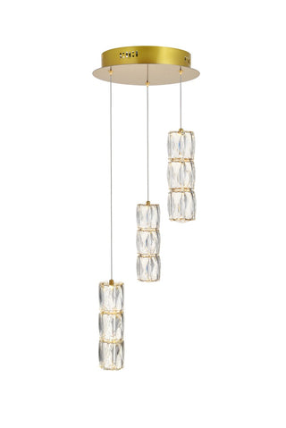 Elegant Lighting - 3500D3RG - LED Pendant - Polaris - Gold
