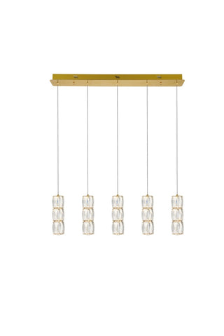 Elegant Lighting - 3500D5G - LED Pendant - Polaris - Gold