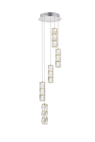 Elegant Lighting - 3500D5RC - LED Pendant - Polaris - Chrome