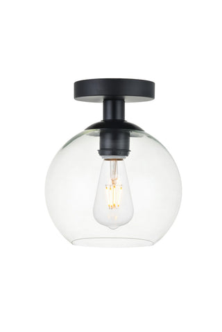 Elegant Lighting - LD2204BK - One Light Flush Mount - BAXTER - Black and Clear