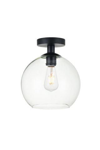 Elegant Lighting - LD2210BK - One Light Flush Mount - BAXTER - Black and Clear