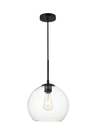 Elegant Lighting - LD2212BK - One Light Pendant - BAXTER - Black and Clear