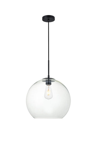 Elegant Lighting - LD2216BK - One Light Pendant - BAXTER - Black and Clear