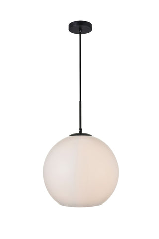 Elegant Lighting - LD2217BK - One Light Pendant - BAXTER - Black and frosted white