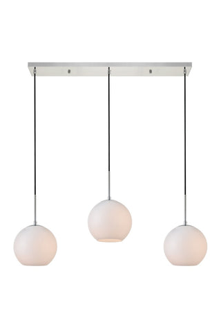 Elegant Lighting - LD2237C - Three Light Pendant - BAXTER - Chrome and frosted white