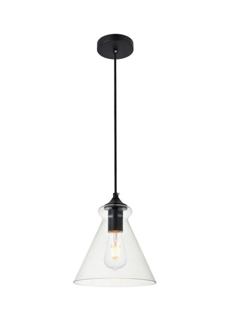 Elegant Lighting - LD2244BK - One Light Pendant - DESTRY - Black and Clear
