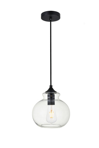 Elegant Lighting - LD2245BK - One Light Pendant - DESTRY - Black and Clear